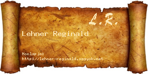 Lehner Reginald névjegykártya
